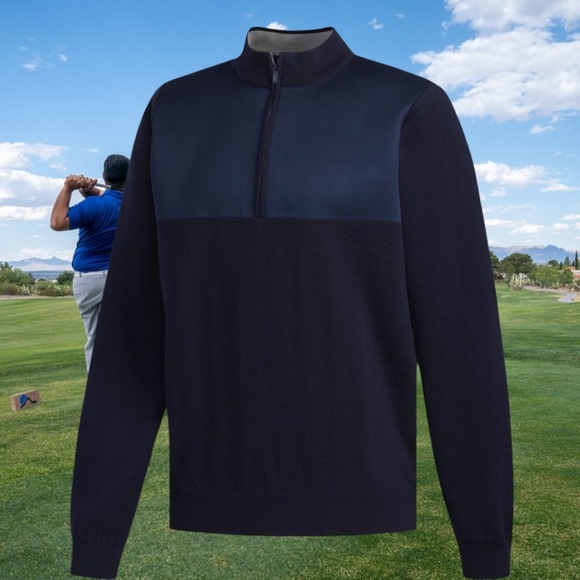 50% WOOL GOLF SWEATER ADIDAS ADIPURE SWEATSHIRT LO - Picture 2 of 2